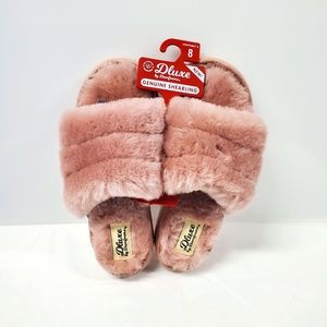 Women's dearfoams  Sherling   Slippers, Mauve, size 8